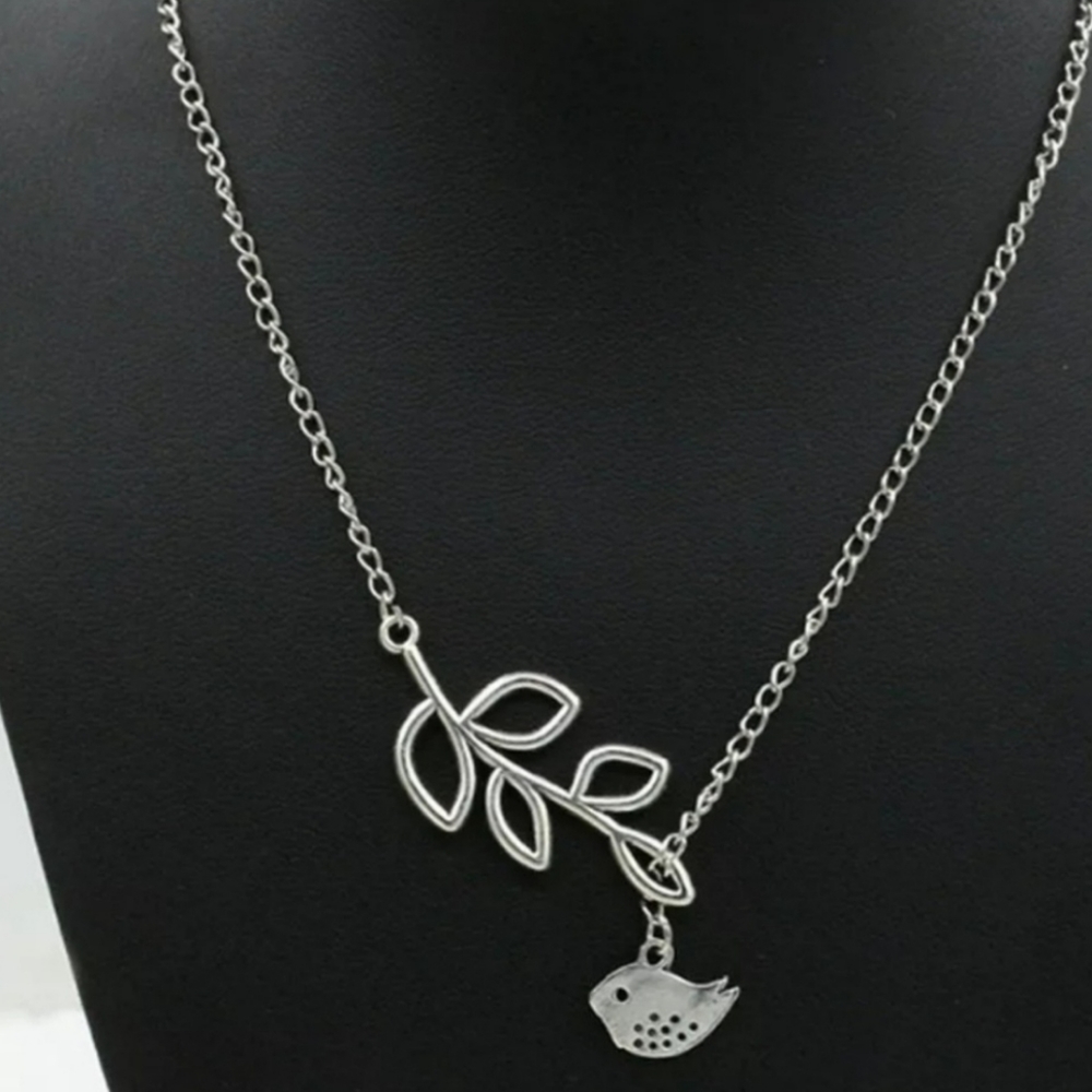 *Irene* Leaf and Bird Necklace - Picture 4 of 5